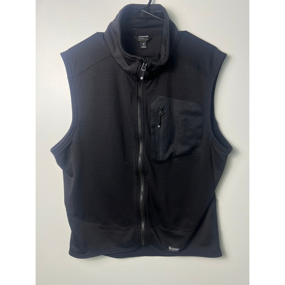 Blackhawk Warrior Wear Tactical Vest Men M Black Full Zip Grid Fleece Utility